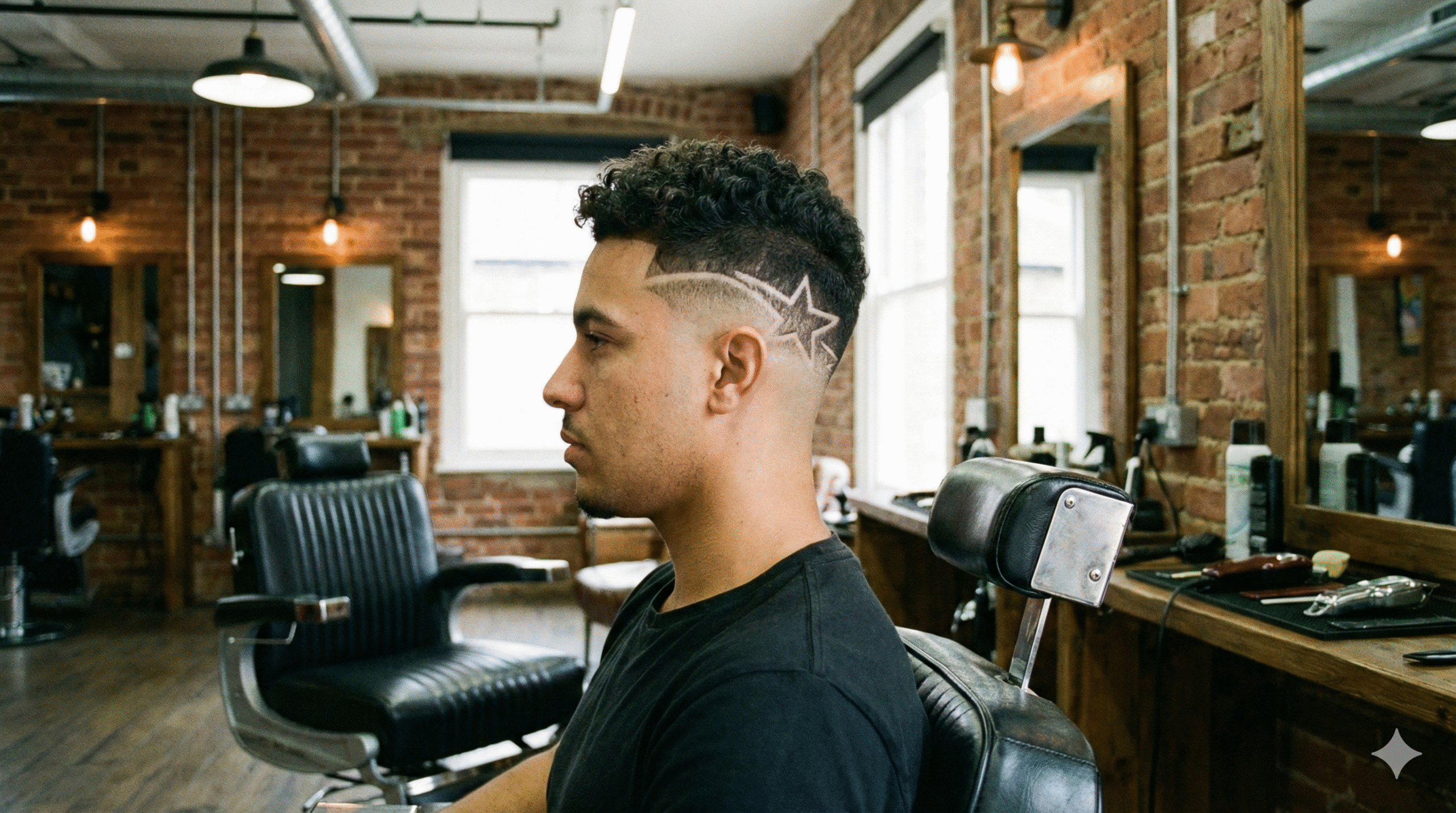 Corte de cabelo texturizado com design lateral